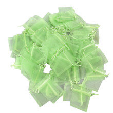 3Pièces Organza Vert Clair À Cordon, Pochettes , Cadeaux