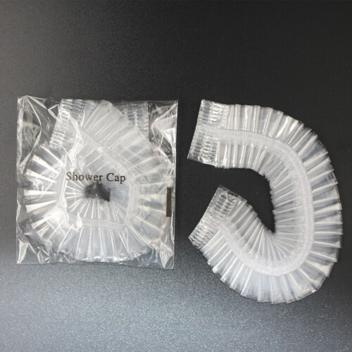100Pièces Bonnets Jetables Plastique Transparent Protection 1