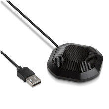 USB Conference Microphone 360 Omnidirectional Condenser Computer PC Mic with Touch Mute Plug & for PC Laptop