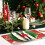 6Pcs Holiday Placemats Red Tableware Insulation Mats for Dining Table 4