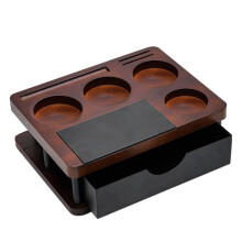Espresso Tamping Station Multifunctional Solid Wood Powder Pressing Stand Wooden Espresso Machine Accessories A