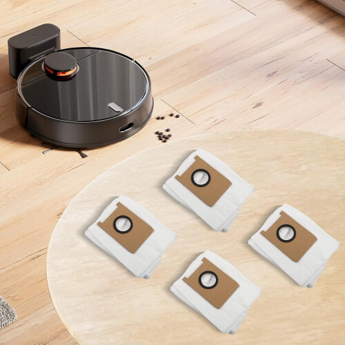 Pacote com 4 sacos de pó para aspirador robô eufy, compatíveis com os modelos E20, E25 e E28. 2