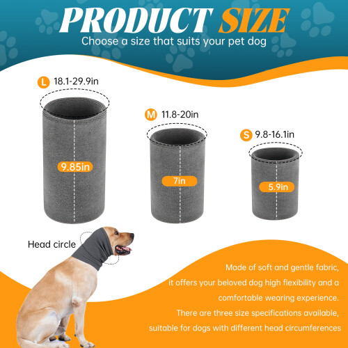 Hundeohrenschützer Grau M Waschbar Elastisch 1