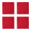 4Pcs Square Red Mahjong Table Mat Thick Cloth Noise-Reduction Game Mat 6