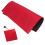 4Pcs Square Red Mahjong Table Mat Thick Cloth Noise-Reduction Game Mat 11