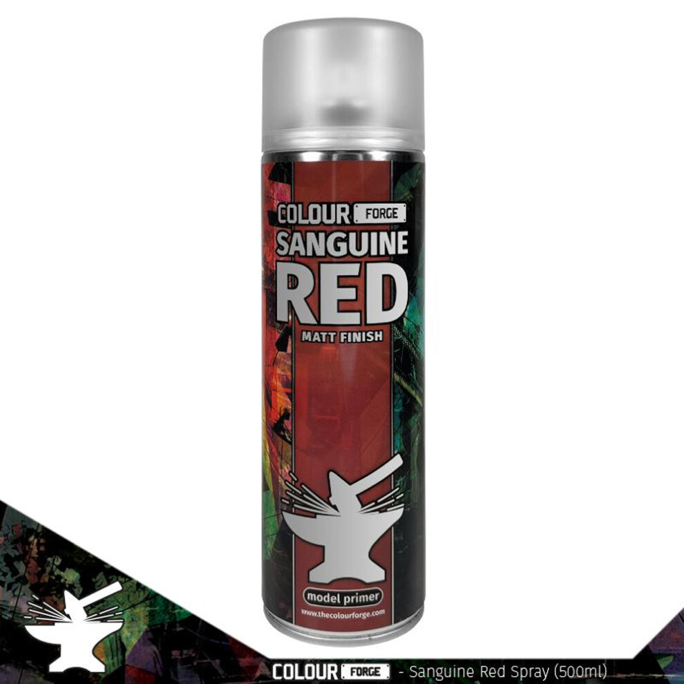 Colour Forge Sanguine Red Spray Primer Paint 500Ml 5060843101314