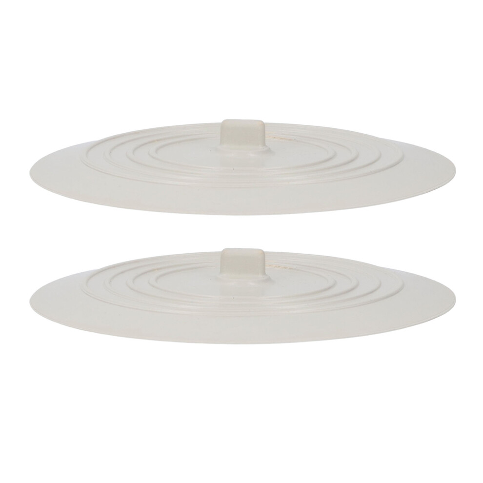 2pcs Rubber Bathtub Drain Stopper Flat Suction Hair Cover Universal Fit