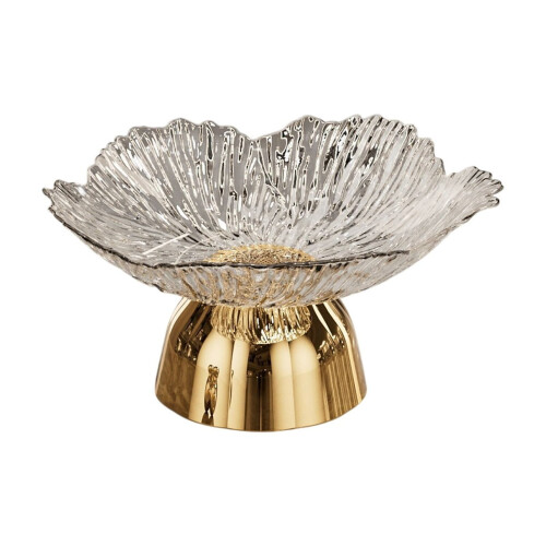Tigela dourada de plástico com pé, 24 cm (9,5 polegadas), 1 unidade 1