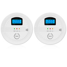 2 lots de détecteurs de fumée et de monoxyde de carbone LCD, Blanc, 10,7*3,8 cm