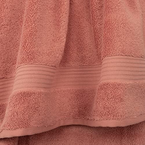 Ensemble de 4 serviettes de bain turques, 100 % coton, extra larges et douces, couleur corail. 1