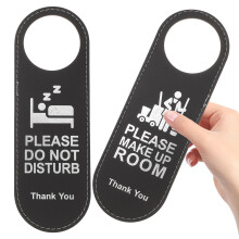 10Pcs Modern Black Hotel Door Signs Double-Sided Hanging
