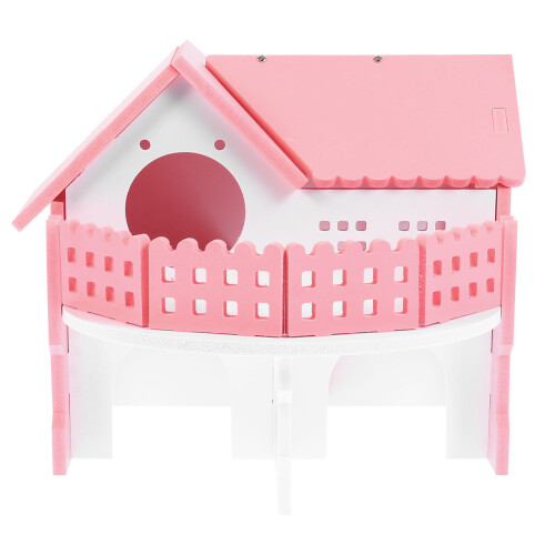Hamster PVC Rose Double Étages Refuge Animal
