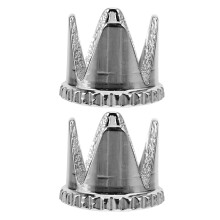 8Pcs Silver Airbrush Caps and Nozzles Stainless Steel for Longterm Use