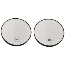 2pcs Anti-Fog Magnifying Makeup Mirror 20X Magnifying Makeup Mirror Suction Cup Vanity Mirror with Tweezers