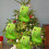 Grüner Weihnachtsstrumpf, gestrickt, bestickt, 18 cm 5