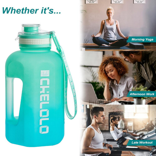 Μπουκάλι νερού χωρίς BPA, στεγανό, με λαβή, 54oz (0,42gal) – Μπουκάλι γυμναστικής για 2