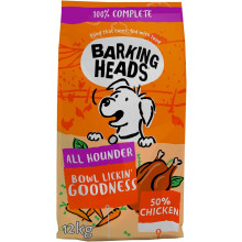 Barking Heads Complete Dry Dog Food 12kg - Adult All Hounder Bowl Lickin' Goodness Chicken - Natural Everyday Immunity & Vitality - Vet Approved