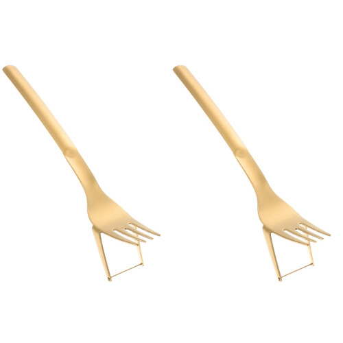 2Pcs Rust-Proof Golden Watermelon Cutting Tool Fork for Household Use 1