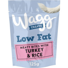 Wagg Low Fat Meaty Bites Turkey & Rice Dog Treats 125g (Pack of 7) - Oven Baked