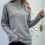 Damen Langarm Rollkragenpullover, kuscheliger Strickpullover, lässiger, lockerer Pullover 2