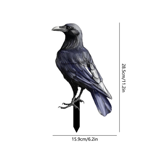 Halloween Crow Ornament Black Plastic Garden and Tree Decor 2