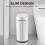 Smart Bathroom Trash Can with Lid 2-Gallon Black White 5