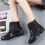 Botas de chuva femininas impermeáveis de cano curto e antiderrapantes. 7