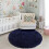 Dark Navy Round Rug for Teens' Bedroom 5 ft 3