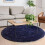 Dark Navy Round Rug for Teens' Bedroom 5 ft 4