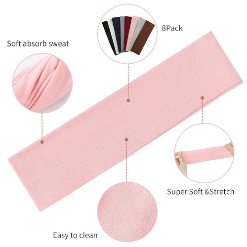 Damsportpannband Elastiska Mjuka Halkfria8-pack 1