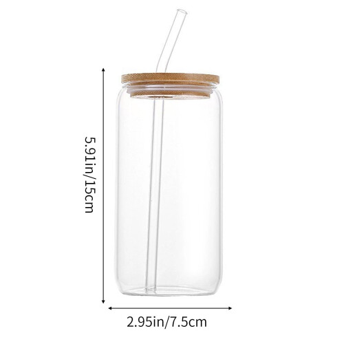 Mug cola gloine borosilicate 16oz le clúdach adhmaid 2