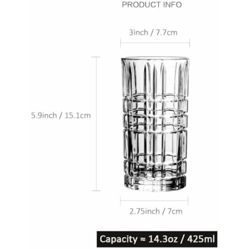Highball-Gläser, 6er-Set, 414 ml hohe Trinkgläser 2