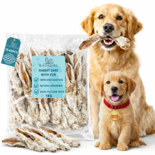 Rabbit Ears with Fur for Dogs - (1kg 70-85 Ears), Premium Hypoallergenic, 100% N