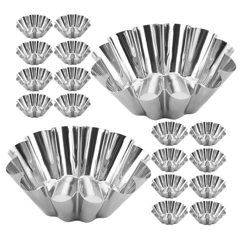 60Pièces Moules À Gâteaux Inox Plat Réutilisables Argentés 1