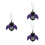 3Pièces De Violet Quartz Pendentif 4