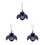 3Pièces De Violet Quartz Pendentif 8