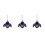 3Pièces De Violet Quartz Pendentif 10