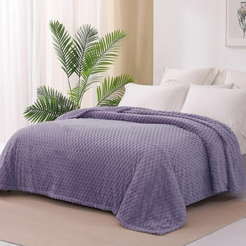 Κουβέρτα Fleece King Size για Κρεβάτι, 90x104 ίντσες κομψή βελούδινη μαλακή κουβέρτα Jacquard, 2