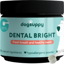 DogSuppy Dental Bright For Dogs - Fresh Breath & Healthy Gums Clean Teeth, Less Plaque, 3-in-1 Powder, 100% Natural, No