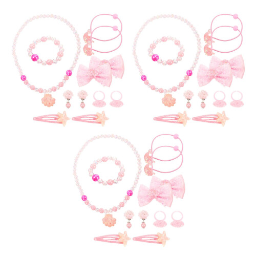 3Sets Schmuck Set Pink Armband Halskette Mit 2