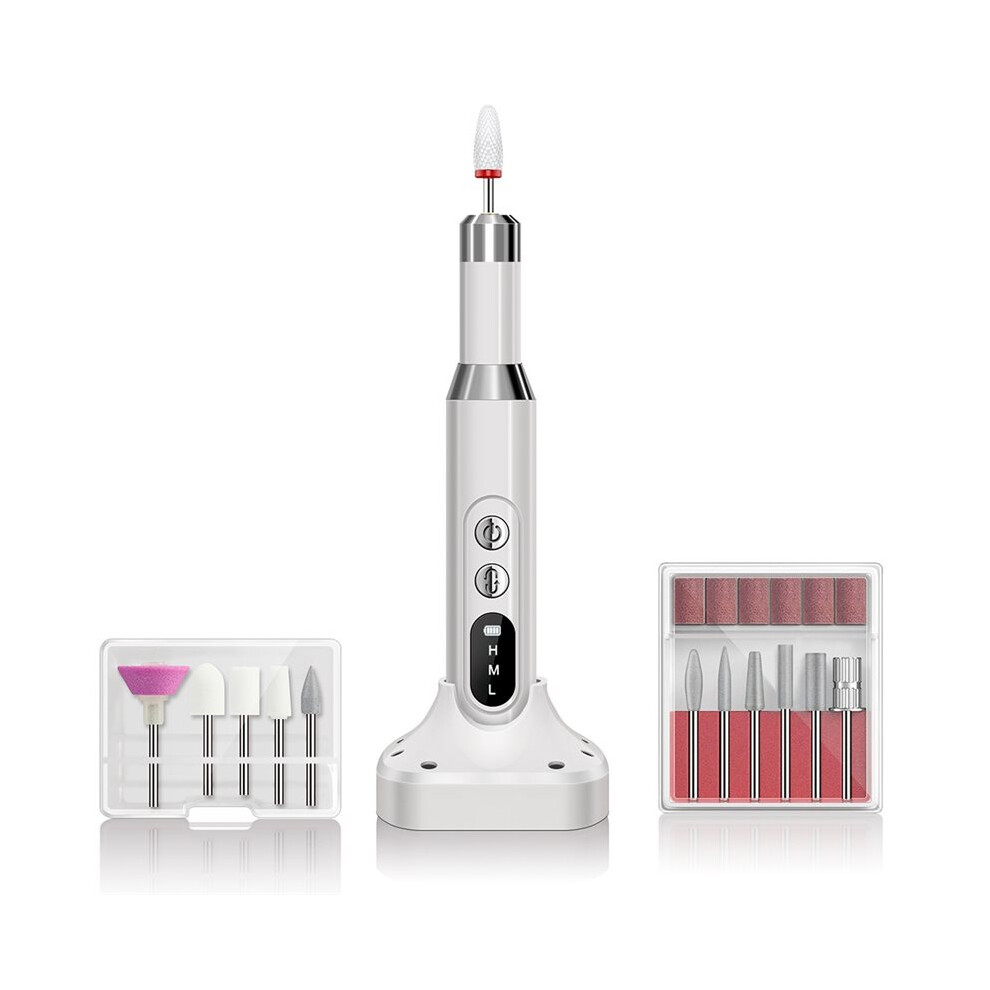White Cordless Electric Drill Nails Machine Brushless Manicure Cutter Apariigd Machine For Manicure And Pedicure Nail Filer