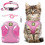 Cat Harness and Lead Set,Adjustable Reflective Stripe Cat Kitten Walking Vest wi 1