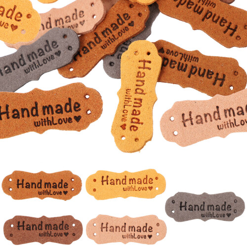 400Stk Flexible Lederlabels DIY-Kleidungsdeko, Farbenfroh 1