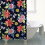 Cortina de chuveiro floral Pioneer Flower 72x84 polegadas com 12 4