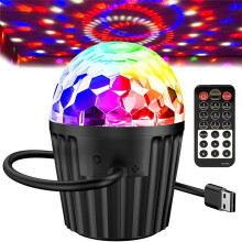 Tragbares -Diskokugellicht für Partys, RGB-DJ-Blitzlicht mit Fernbedienung und USB-Kabel, Aktivierte Bühnenlichter