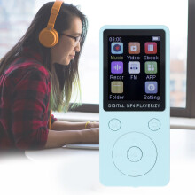 Lecteur MP3 MP4 avec écran bleu de 1,8", 16 Go, compatible 128 Go, Bluetooth 5.0