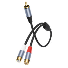 Stereo 3,5 mm Hane Till Dubbel RCA Y-Splitterkabel Ljudadapter för Datortelefonförstärkare Högtalare Hemmabio