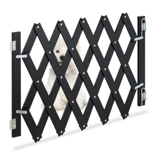 Puerta de seguridad extensible de bambú en color negro