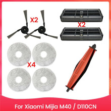 9 Peças Vacuum Main Side Brush Filter Mop Pano Set para Mijia M40 / D110CN Aspiradores de Pó Peças de Reposição