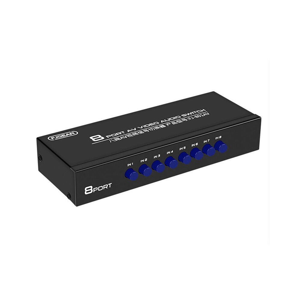 8-Way Av Rca Switcher 8 In 1 Out Composite Video L/R Selector Box For Dvd Audio Switcher 4713108845843